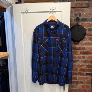 DIXXON Men's Plaid Crystal Lake Shirt in Blue and Black XXL
